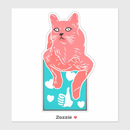 Funny Chillin Cat Pet Kat Sticker (Vel)