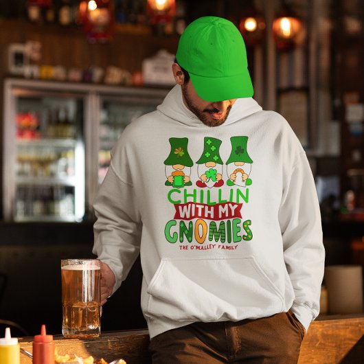 Funny Chillin met Gnomies St Patricks Day Hoodie