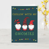 Funny Chillin' met mijn Gnomen-kerstgeweer | Kaart (Gele Bloem)