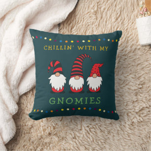 Funny Chillin' met mijn Gnomen-kerstgeweer Kussen