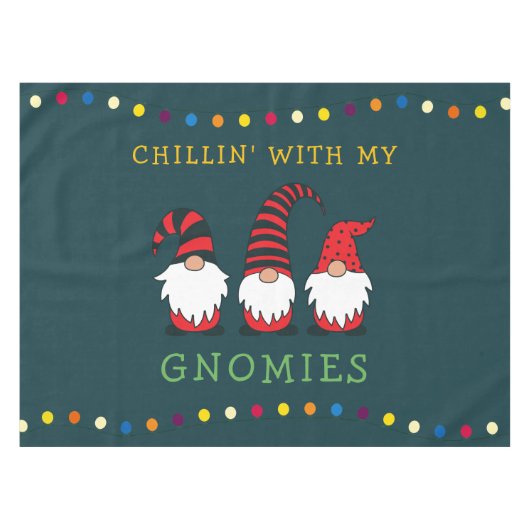 Funny Chillin' met mijn Gnomen-kerstgeweer | Tafelkleed (Voorkant (Horizontaal))