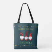 Funny Chillin' met mijn Gnomen-kerstgeweer | Tot Tote Bag (Achterkant)