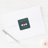 Funny Chillin' met mijn Gnomen-kerstgeweer | Vierkante Sticker (Envelop)