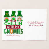 Funny Chillin met mijn Gnomen St Patricks Day Gold Folie Kaarten (Binnen)
