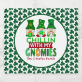 Funny Chillin met mijn Gnomies St Patricks Day Bier Etiket (Enkel label)
