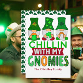 Funny Chillin met mijn Gnomies St Patricks Day Fla Kaart