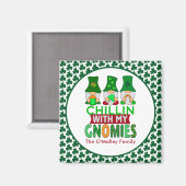 Funny Chillin met mijn Gnomies St Patricks Day Magneet (Voorkant / Achterkant)