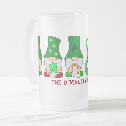 Funny Chillin met mijn Gnomies St Patricks Day Matglas Bierpul (Voorkant links)