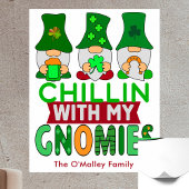 Funny Chillin met mijn Gnomies St Patricks Day Poster