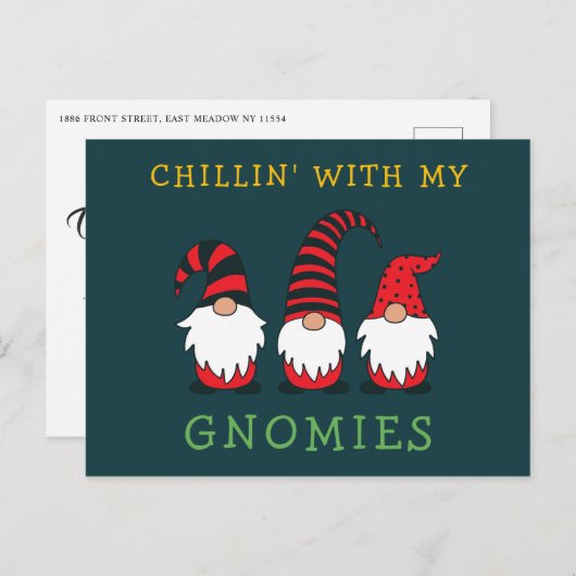 Funny Chillin met mijn kerstBriefkaart voor Gnomen Briefkaart (Voorkant / Achterkant)