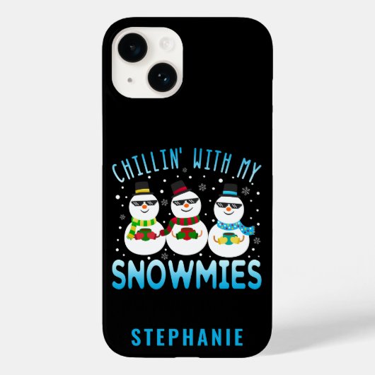 Funny Chillin met mijn Snowmies kerst Case-Mate iPhone Case (Achterkant)