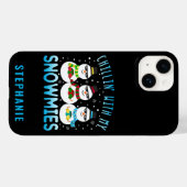 Funny Chillin met mijn Snowmies kerst Case-Mate iPhone Case (Achterkant (horizontaal))
