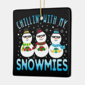 Funny Chillin met mijn Snowmies kerst Keramisch Ornament (Links)