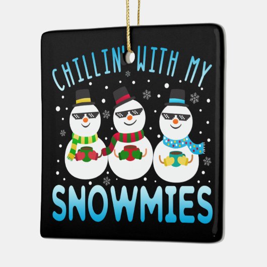Funny Chillin met mijn Snowmies kerst Keramisch Ornament (Links)