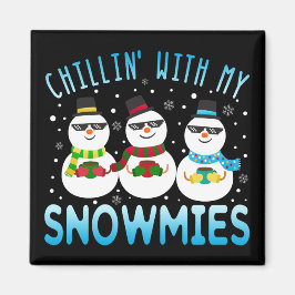 Funny Chillin met mijn Snowmies kerst Magneet