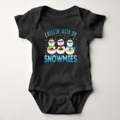 Funny Chillin met mijn Snowmies kerst Romper (Voorkant)