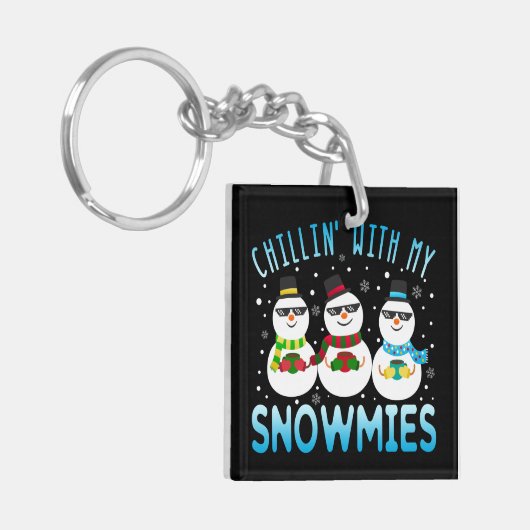 Funny Chillin met mijn Snowmies kerst Sleutelhanger (Voorkant Links)