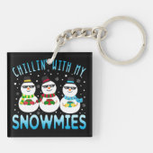 Funny Chillin met mijn Snowmies kerst Sleutelhanger (Achterkant)