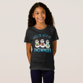 Funny Chillin met mijn Snowmies kerst T-shirt (Voorkant volledig)