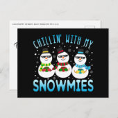 Funny Chillin met mijn Snowmies-kerstBriefkaart Briefkaart (Voorkant / Achterkant)