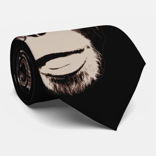 Funny Chimp in Glasses Dark Stropdas (Opgerold)