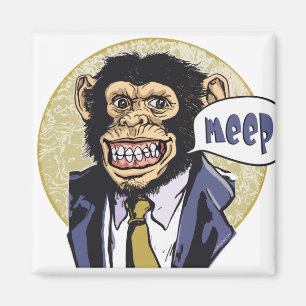 Funny Chimpansee die Meep volgt van Mudge Studios Magneet
