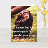 Funny chimpansee wenskaart kaart (Gele Bloem)
