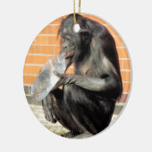 FUNNY CHIMPANZEE KERAMISCH ORNAMENT (Links)
