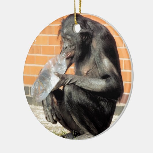 FUNNY CHIMPANZEE KERAMISCH ORNAMENT (Links)