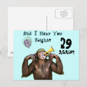 Funny Chimpanzee Over the Hill Birthday Briefkaart (Voorkant / Achterkant)