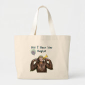 Funny Chimpanzee Over the Hill Birthday Grote Tote Bag (Voorkant)
