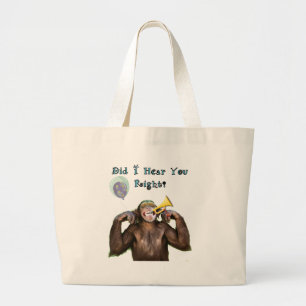 Funny Chimpanzee Over the Hill Birthday Grote Tote Bag