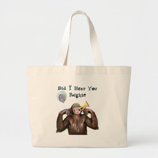 Funny Chimpanzee Over the Hill Birthday Grote Tote Bag (Voorkant)
