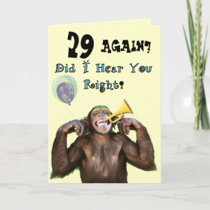 Funny Chimpanzee Over the Hill Birthday Kaart