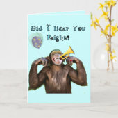 Funny Chimpanzee Over the Hill Birthday Kaart (Gele Bloem)