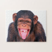 Funny Chimpanzee Portrait, Jigzaag Puzzle Legpuzzel (Horizontaal)