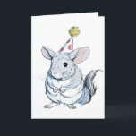 Funny Chinchilla Birthday Card Kaart<br><div class="desc">Cute Chinchilla wenskaart T Shirt cadeau snoet</div>