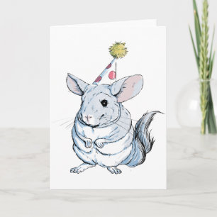 Funny Chinchilla Birthday Card Kaart