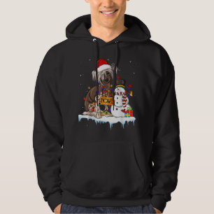 Funny Chinese Crested Dog Kerstmis Snowman Xmas L Hoodie