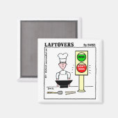 Funny Chinese Cuisine Wok Laftovers Cartoon Magneet (Voorkant / Achterkant)