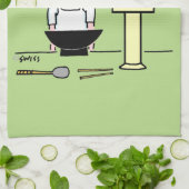 Funny Chinese Food Stir Fry Wok Cartoon Kitchen Theedoek (Gevouwen)