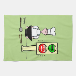 Funny Chinese Food Stir Fry Wok Cartoon Kitchen Theedoek