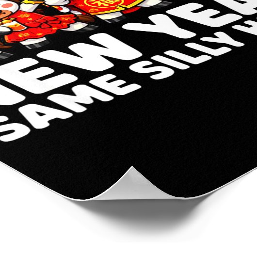 Funny Chinese Lunar New Year Same Silly Horse Dabb Poster (Hoek)