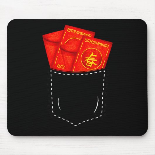 Funny Chinese New Year Fake Cket Red Envelopes Luc Muismat (Voorkant)