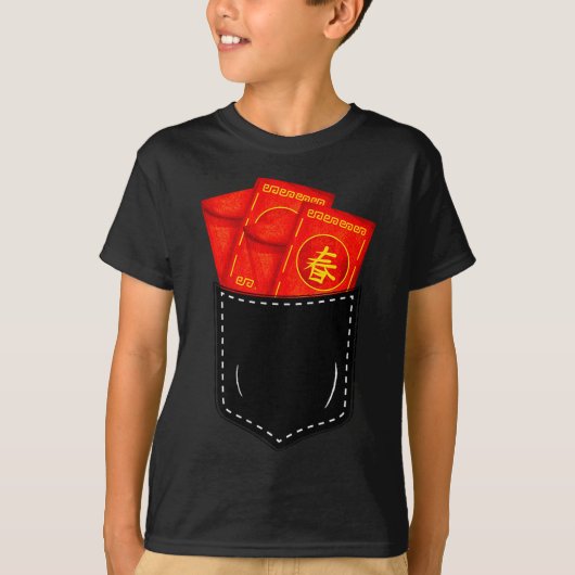 Funny Chinese New Year Fake Cket Red Envelopes Luc T-shirt (Voorkant)
