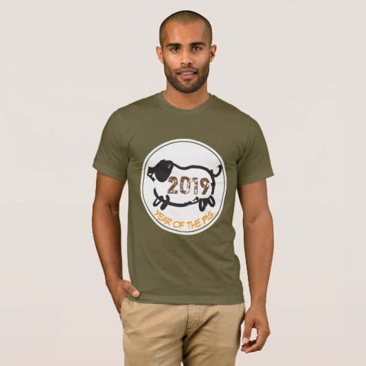 Funny Chinese Pig Custom Year Zodiac Mannen T-shir T-shirt (Voorkant volledig)