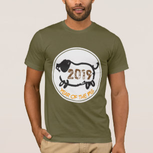 Funny Chinese Pig Custom Year Zodiac Mannen T-shir T-shirt