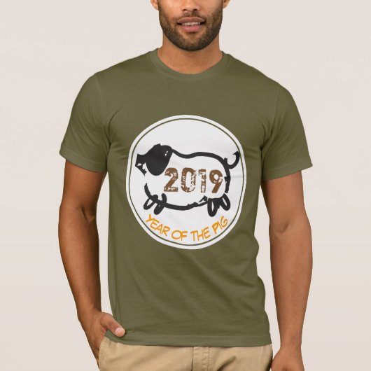 Funny Chinese Pig Custom Year Zodiac Mannen T-shir T-shirt (Voorkant)
