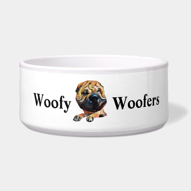 Funny Chinese Shar Pei Dog Bowl Voerbakje (Voorkant)