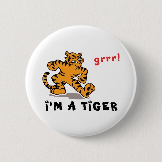 Funny Chinese Zodiac Tiger Ronde Button 5,7 Cm (Voorkant)
